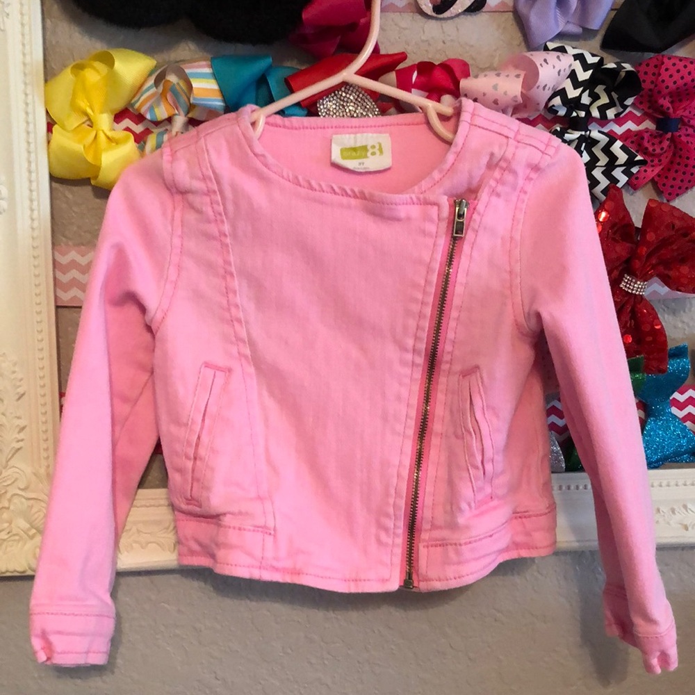 3/$20 Pink Moto Jean Jacket size 3t